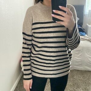 Tan & black striped sweater